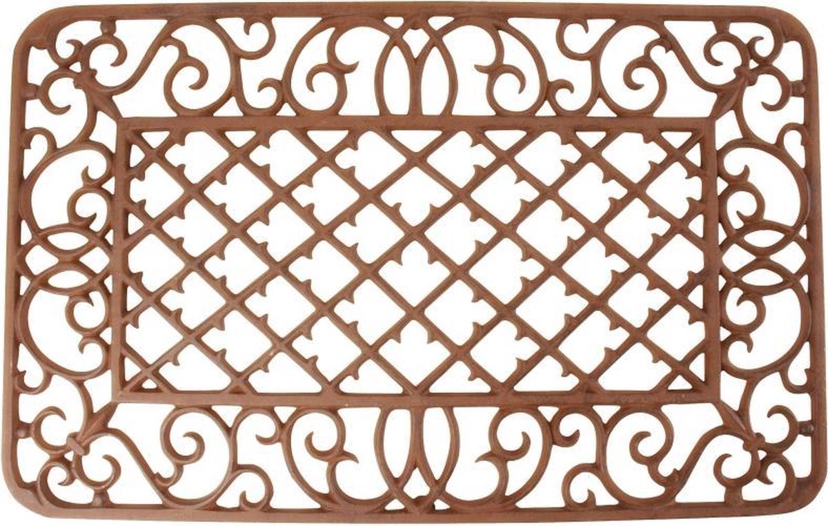 Esschert Design Deurmat gietijzer ruit 67x42 cm