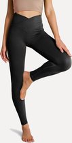 Namastae® Zwarte legging | Yoga legging dames | Yoga broek dames | Cross over legging | Ankle length | Zwart | Maat 38 | Maat M