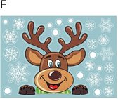 Kerst - Raamsticker - Eland - 2024 - Kinderkamer - Verwijderbare Sticker - Pvc Statische Sticker - Sneeuwvlokken - Nieuwjaar - Feest - Eland