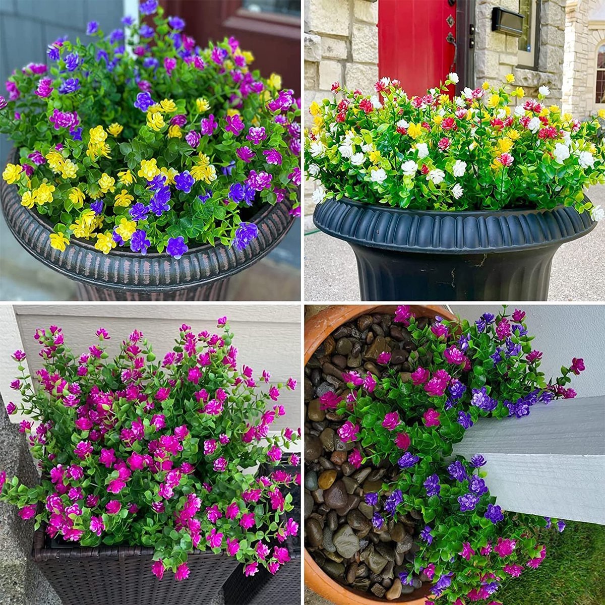 BlueCloudy 20 stuks kunstplanten buiten, nepplanten, UV-bestendig