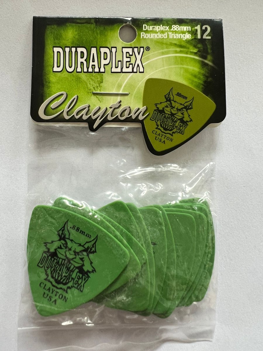 Clayton - Duraplex - rounded triangle plectrum - 0.88 mm - 12-pack