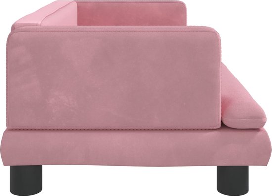 Vidaxl -hondenmand -roze -fluweel