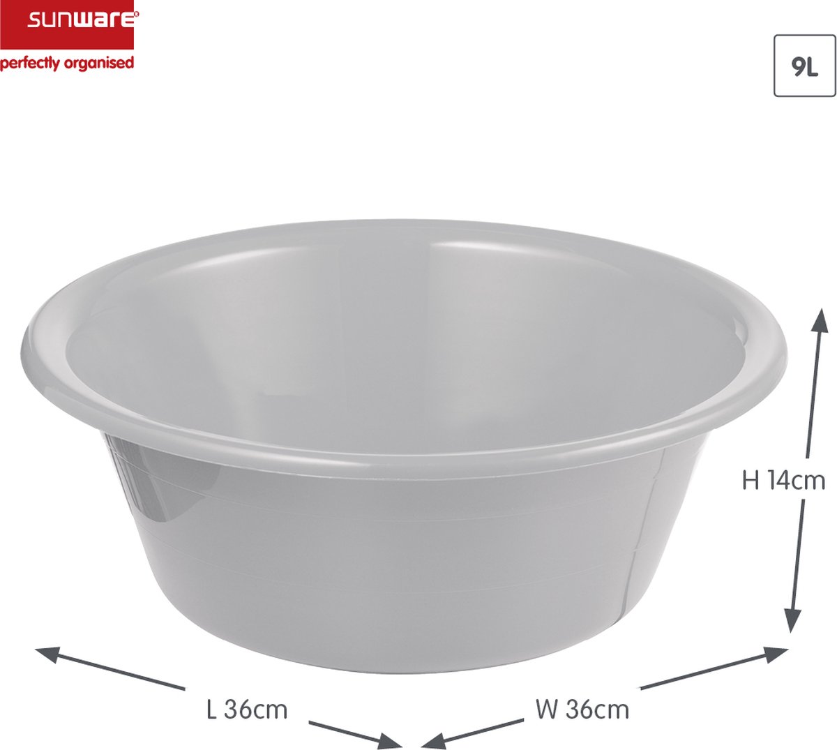 Sunware Basic Bacinella In Plastica 9 Litri – Blu, Per Alimenti, Contenitore Stabile E Multiuso - 2