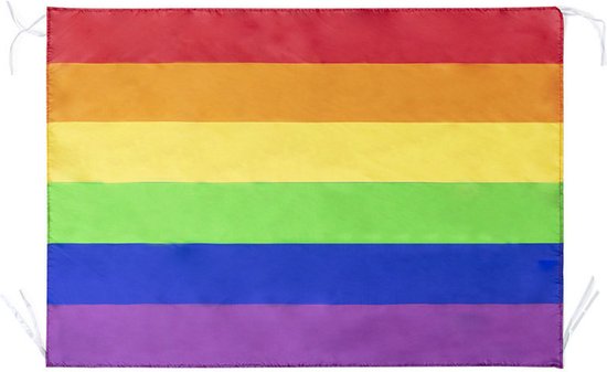Drapeau Pride - Arc-en-ciel - LGBTQ - Drapeaux Rainbow - Avec cordon de fixation - 70 x 100 cm