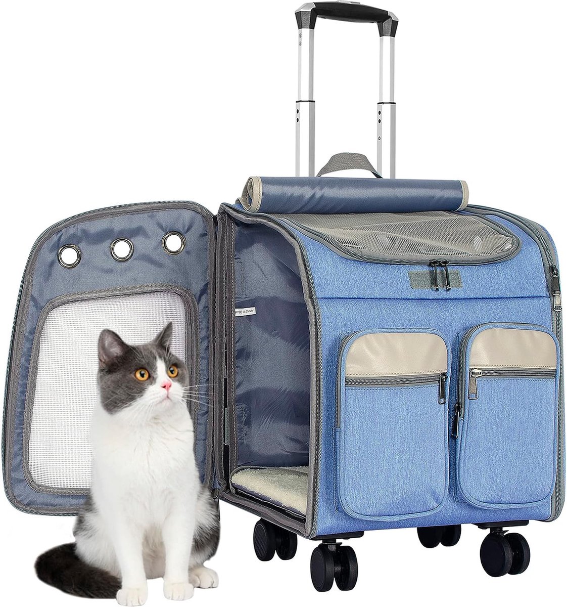 BEST IN DE PC19 Grote transporttas, hondentas, kattentas, draagtas voor  kleine honden en katten tot 5 kg, hondenbox, kattenbox, draagbox,  Chihuahua, 43 x 30 x 23 cm, bruin : : Huisdierbenodigdheden