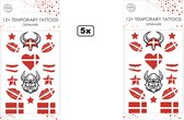 60x Tattoos Denemarken - nep tatoo - Festival landen Spaans thema feest fun plakplaatjes Spain Sport