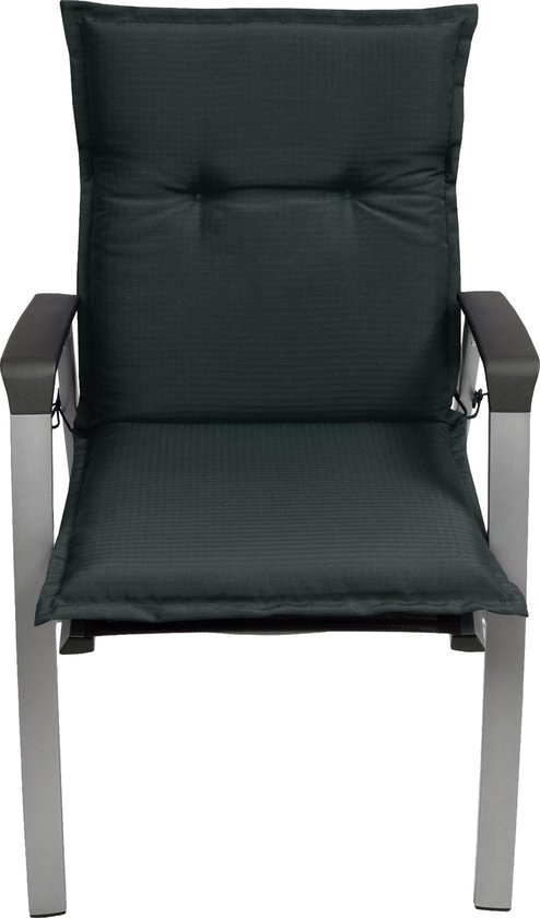 Beautissu Base NL – Set van 2 Tuinstoelkussens Lage Rug 100x50x6 cm Antraciet Kussen voor Tuinstoelen Zitkussen