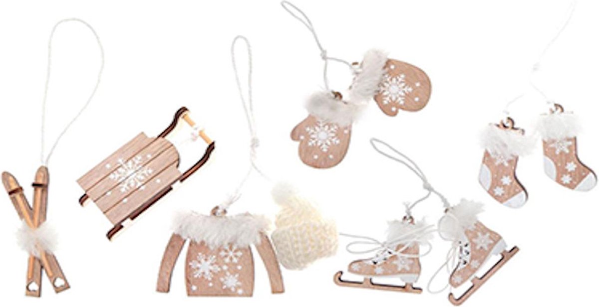 Mini Winter Decoration, natural/white