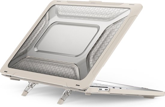 Heavy Duty Cover - Geschikt voor MacBook Pro 13 inch - Case - Extreme Bescherming - Hardcase - A1706/A1708/A2338/A2686 (M1,M2,Touchbar, 2016-2022) - Beige