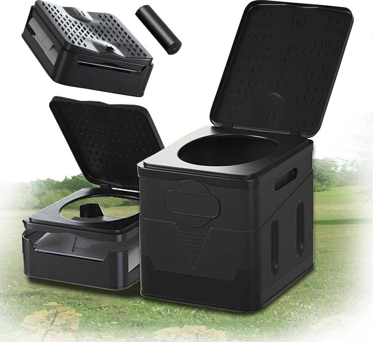Toilette Chimique Toilettes Portables Pliables KKPLZZ - Capacité 25 L, Supporte 150 Kg - Pour Camping, Voyage, Urgence Toilette Camping
