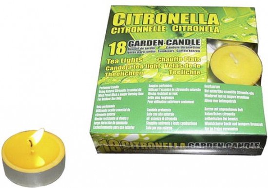 Set van 18x citronella waxine lichtjes - Geurkaarsen citrus geur