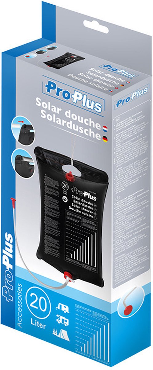 Mobiele buiten kampeer / camping solar douche waterzak- reisdouches - 20 liter - noodpakket oorlog - denk vooruit van MOB — afbeelding 4