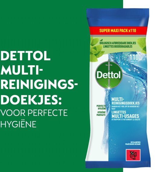 Dettol Reinigingsdoekjes Power&Fresh Ocean 110 stuks