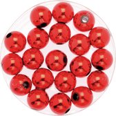 120x stuks sieraden maken glans deco kralen in het rood van 10 mm - Kunststof reigkralen voor armbandjes/kettingen