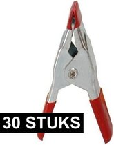 Mini zeilklem/zeilclip - 30x - 5 cm - kunststof/staal - Dekzeil klemmen - Camping/outdoor klemmen - Klussen