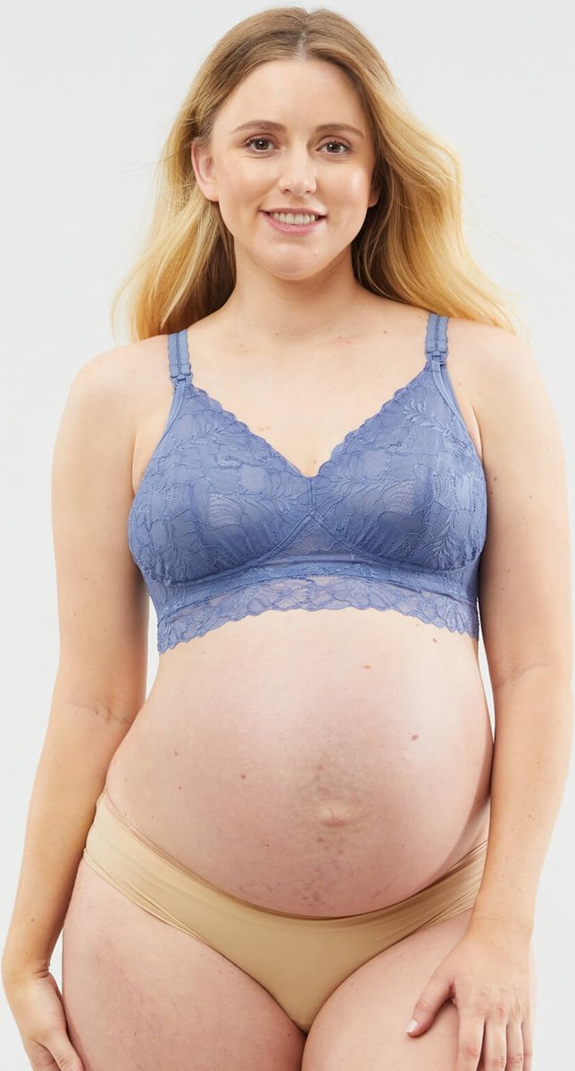 Cake Maternity - Chantilly Voedings Bralette Petite-Blauw - maat XL - Blauw