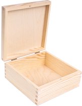 Boîte en bois Creative Deco | Avec fermoir en bois | 16,2 x 16,2 x 7,2 cm | Boîte de rangement, Boîte à bijoux, Jouets et Outils