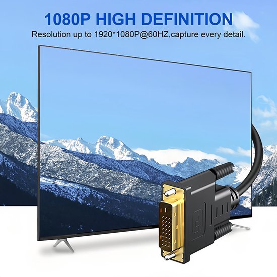 MMOBIEL DVI naar DVI Kabel Adapter - Mannelijk DVI-D Dual Link naar Mannelijk DVI-D Dual Link - Kabelconverter voor Monitor, PC, TV, Gaming, Projector - 1080p Full HD 60Hz - Gouden Connector - 2 m - MMOBIEL
