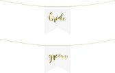 Stoeldecoratie Bride - Groom wit goud | 2 stuks