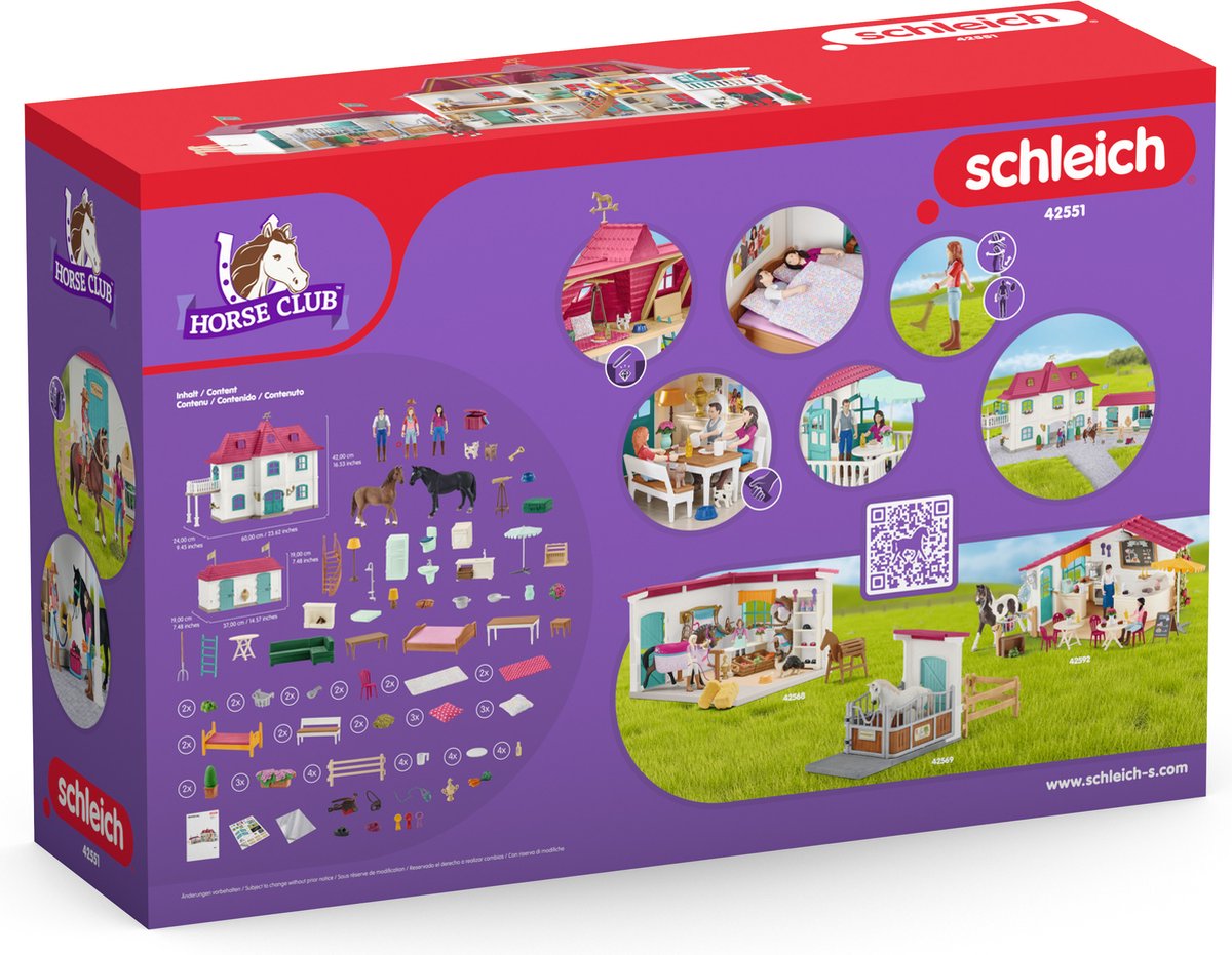 schleich HORSE CLUB Speelfigurenset - Lakeside Paardenboederij - Kinderspeelgoed voor Jongens en Meisjes - 107 Onderdelen - 42551 — afbeelding 2