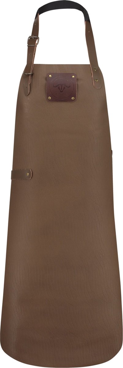 Buffellederen Schort Mokka| Robuust & Stijlvol Design | Ideaal voor Grillmasters en Koks | BBQ Short