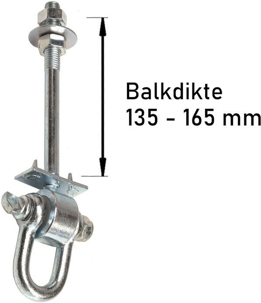 Crochet pivotant avec manille de roulement M12 (190 mm) (1 pièce