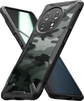 Geschikt voor Ringke Fusion X OnePlus 11 Back Cover Hoesje Camo Zwart