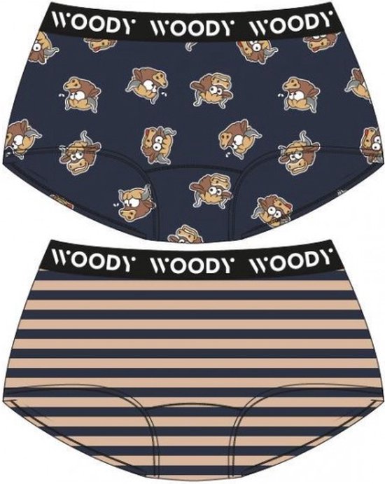 Woody meisjes duopack shorts- Highlander + gestreept - 212-1-SHD-Z/066 - maat 98