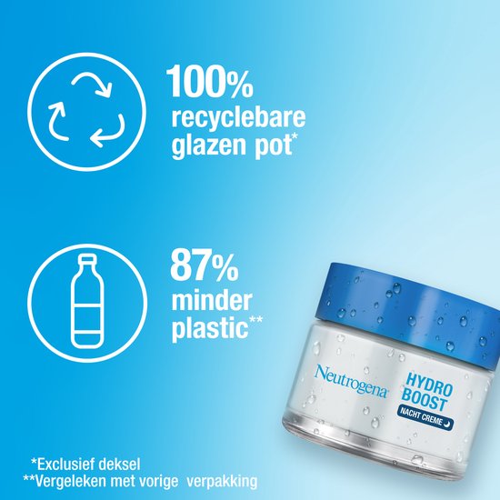 Neutrogena Hydro Boost Nachtcrème - intensief hydraterend en herstellende gezichtsverzorging met hyaluronzuur - voor alle huidtypen - 50 ml