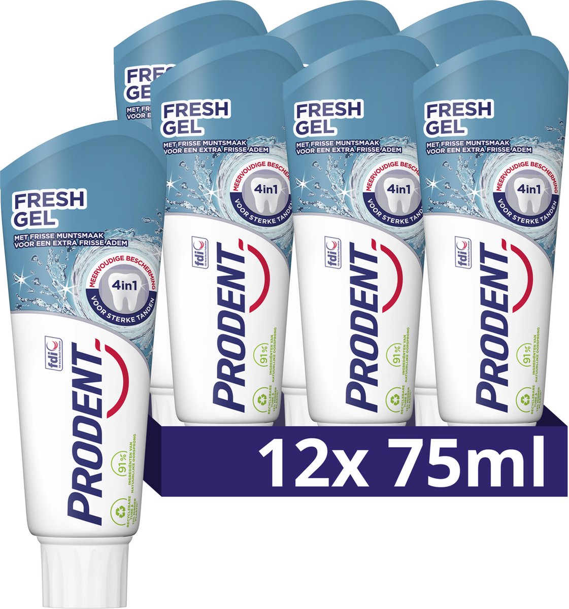 Prodent Fresh Gel Tandpasta - 12 x 75 ml - Voordeelverpakking - Prodent