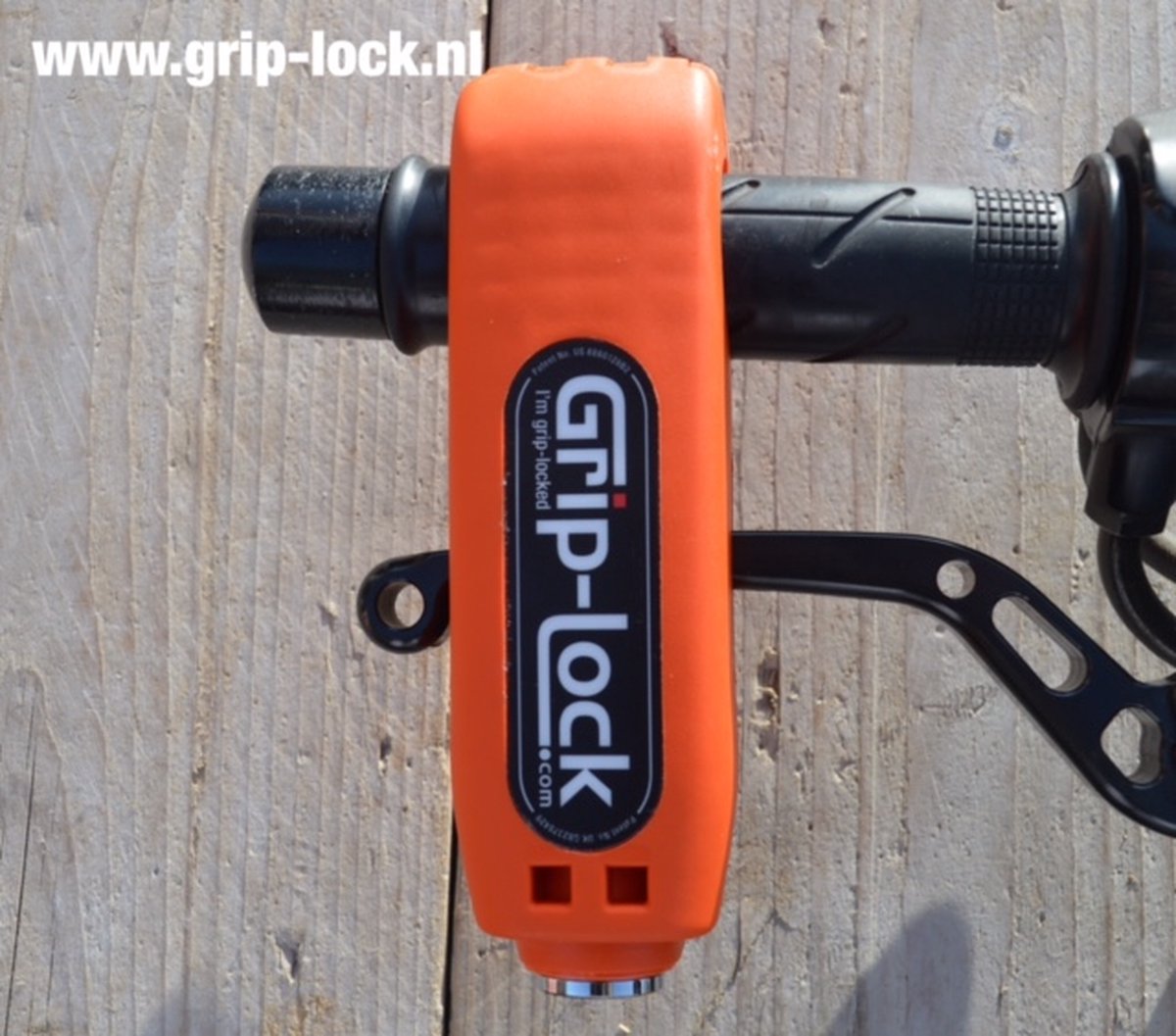 Grip-Lock motor/scooter/brommer stuurslot oranje