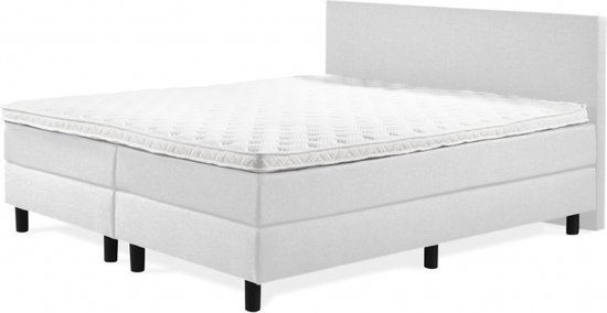 Boxspring Luxe 140x220 Glad Wit Lederlook