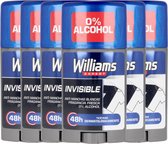 Williams Expert Invisible Deodorant Man Stick - Alcoholvrij Bescherming Zonder Witte Strepen - Voor de Man met Stijl en Karakter- 6 x 75 ml