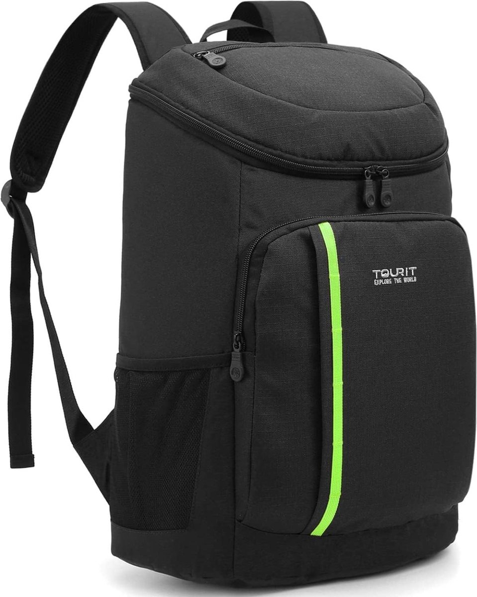 Koelrugzak met flessenopener, 28 l, geschikt voor 28 blikjes, donkerblauw, zwart, l