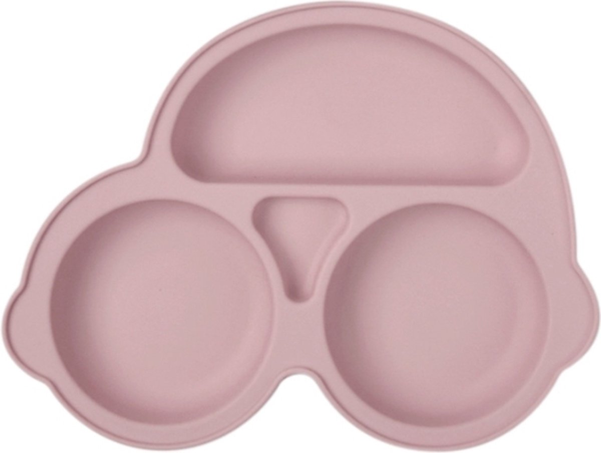 Goedkoopste Siliconen bord auto roze met zuignap - siliconen auto bord roze - eetbord zuignap - kinderbord zuignap