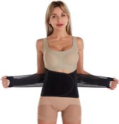 Wow Peach - 2-in-1 Postpartum Buikband - Waist Wrap - Waist Trainer - Na bevalling - Shapewear - Buik Corrigerend - Afslank - Zwart - Maat: 2XL