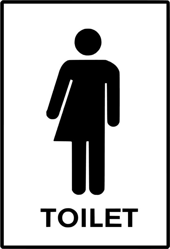 Foto: Toilet sticker wc sticker deursticker toilet symbool deursticker toilet deursticker dames heren toilet 15x10cm unisex vierkant