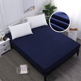 Drap housse imperméable, linge de lit, bleu marine, 140 x 200 cm