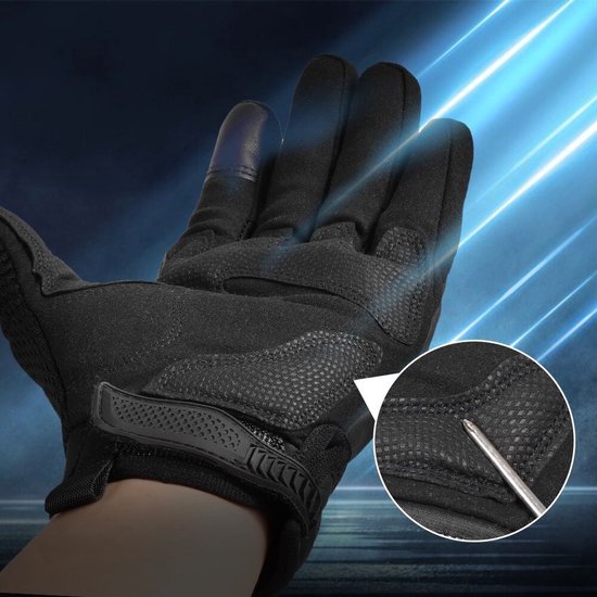 RAMBUX® - Fietshandschoenen - Zwart - Ademend PU Leer - Tactical Handschoenen - Fietsen - Airsoft - Touchscreen - Maat M van RAMBUX — afbeelding 4