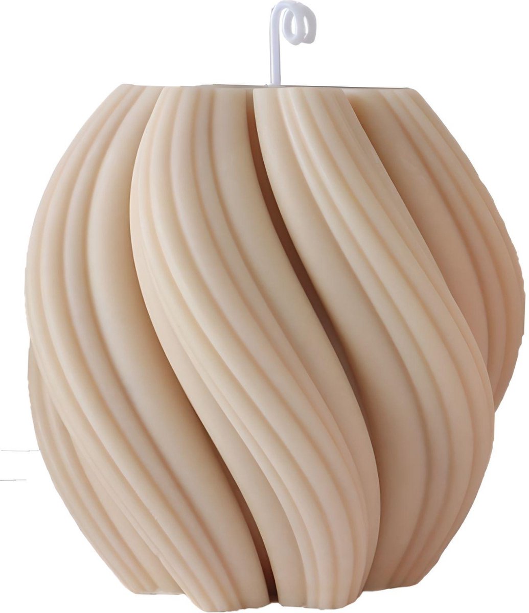 Kaars - Twirl Kaars - Beige - Aromatherapie Kaars - Figuurkaars - Decoratie