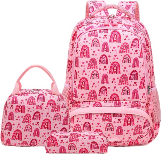 Schooltas voor meisjes, basisschooltas, kinderrugzak, meisjes, schooltas, meisjes, schooltassen, schooltassen en etuis, Rood