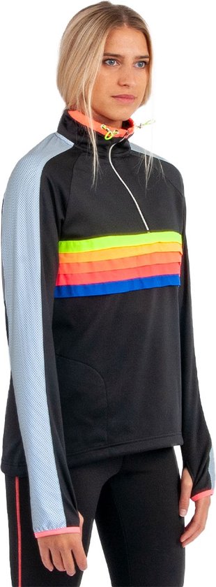 Gofluo - Sporttop Dames Girlpower - Lange mouwen - Reflecterend - Fluo - Sportkleding Dames - M - Black