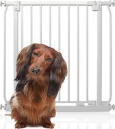 Bettacare Elite Hondenhek Assortiment, 71cm - 80cm (72 opties beschikbaar), Mat Wit, Druk Montage Hek voor Honden en Puppy's, Huisdier en Hond Barrière, Eenvoudige Installatie