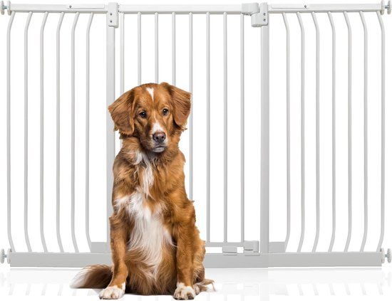 Bettacare Huisdierenhek Elite, Elite Hondenhek, Klembevestging Tussen 189cm - 198cm, Mat Zwart, Veiligheidshekje voor Trap, Gang en Deur, Klemhek Geschikt voor Puppy, Hond en Huisdier