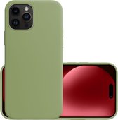 Hoes Geschikt voor iPhone 15 Pro Hoesje Cover Siliconen Back Case Hoes - Groen