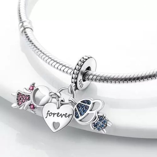 Perle de charme en argent regardé 925 pour petite fille et garçon, convient  au bracelet Pandora