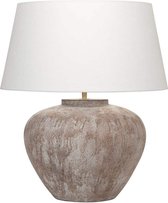 Keramiek tafellamp Maxi Tom | 1 lichts | beige / creme / zand | keramiek / stof | Ø 50 cm | 58 cm hoog | landelijk / klassiek / sfeervol design