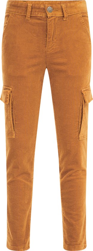 WE Fashion Jongens regular fit cargobroek van corduroy