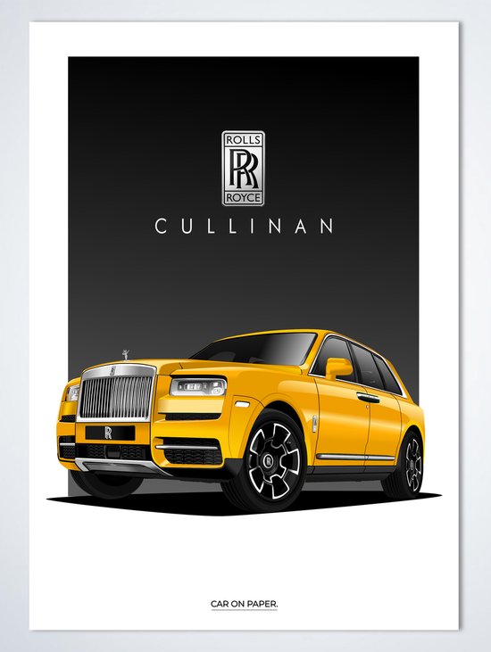 Rolls Royce Cullinan op Poster - 50 70cm - Auto Poster Kinderkamer / Slaapkamer / Kantoor