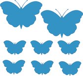 Stickers - Vlinders - Kliko - Raamsticker - Muursticker - Set van 6 stickers - Blauw
